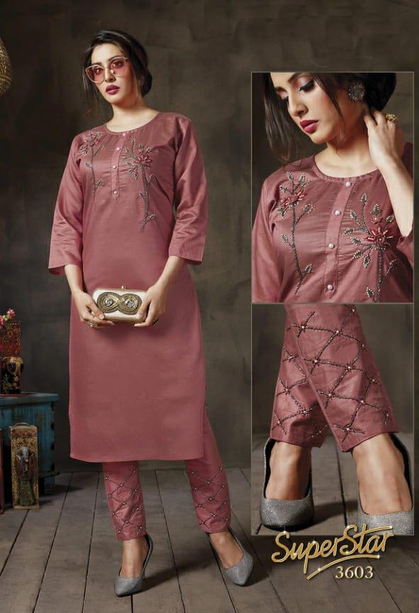 Superstar 2 Fancy Ethnic Wear Silk Designer Kurti With Bottom Collection